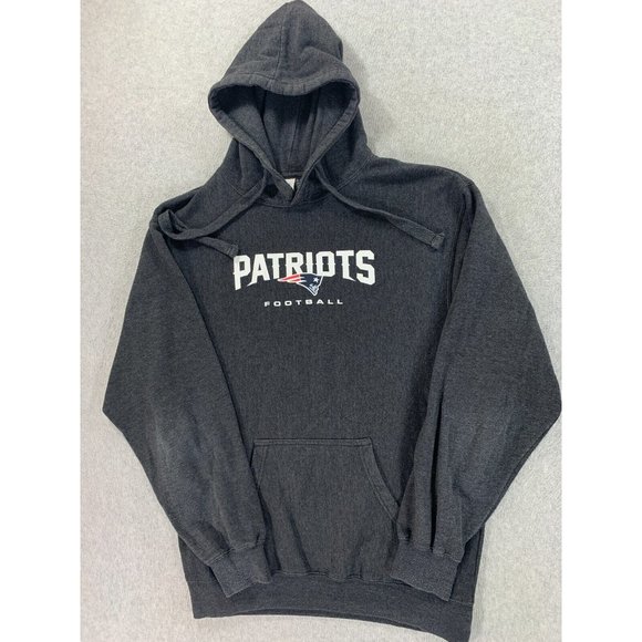 New England Patriots Cotton Blend Football Hoodie Sweatshirt (Men's Medium) Gray - Picture 1 of 12
